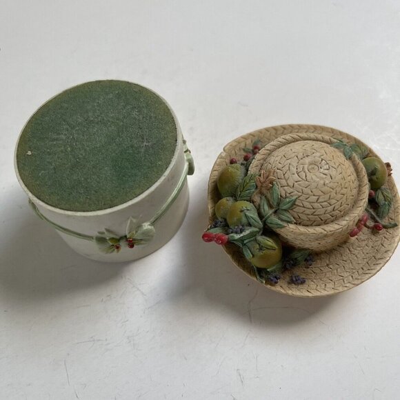 Vintage Willow Hall Fruit Hand Painted Trinket Hat Box Jane Asher 1995 Decor - Picture 2 of 9
